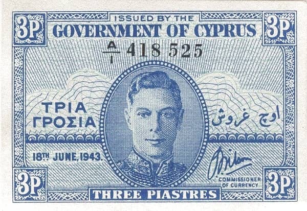3 Piastres from Cyprus