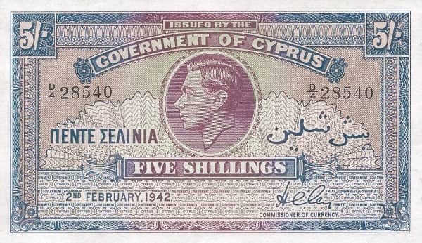 5 Shillings from Cyprus