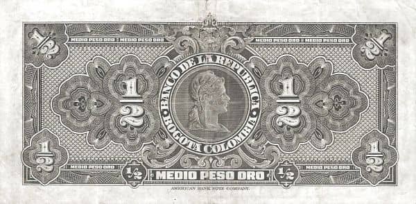 ½ Peso Oro from Colombia