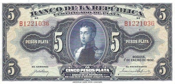 5 Pesos Plata from Colombia