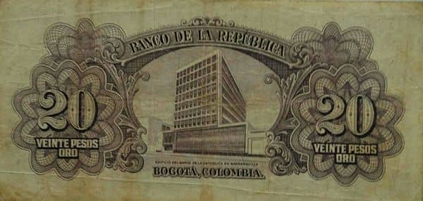 20 Pesos Oro from Colombia