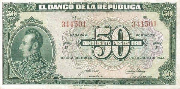 50 Pesos Oro from Colombia