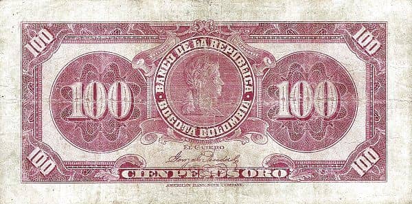 100 Pesos Oro from Colombia
