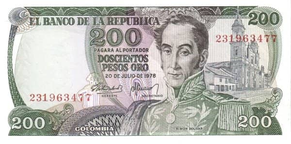 200 Pesos Oro from Colombia