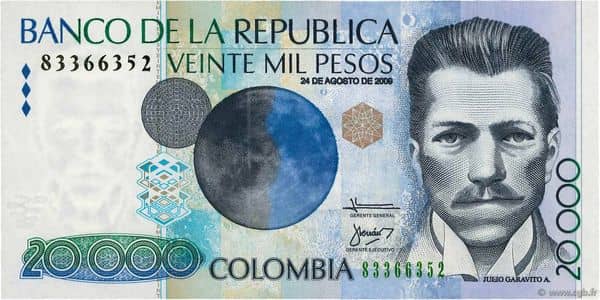 20000 Pesos from Colombia