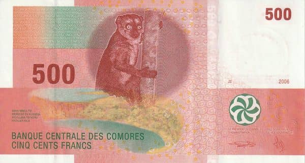 500 Francs from Comoros