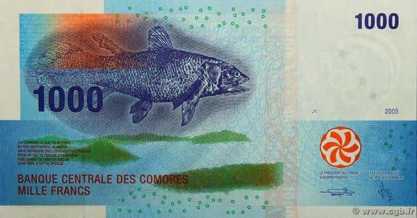 1000 Francs from Comoros