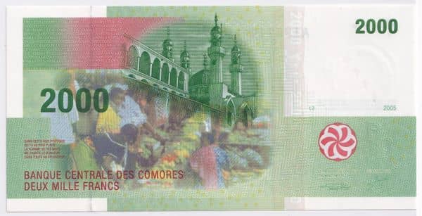 2000 Francs from Comoros