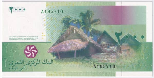 2000 Francs from Comoros