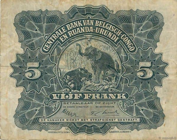 5 Francs from Belgian Congo