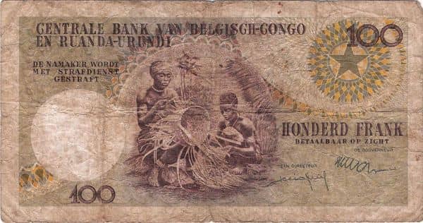 100 Francs Léopold II from Belgian Congo