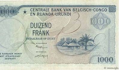1000 Francs Baudoin from Belgian Congo