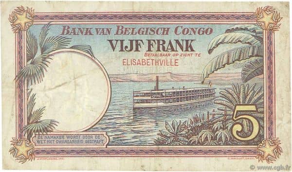 5 Francs from Congo-Rep. Democratic