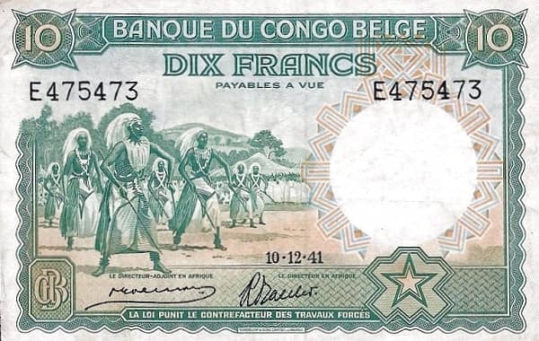 10 Francs from Congo-Rep. Democratic