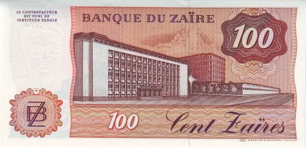 100 Zaïres from Congo-Rep. Democratic