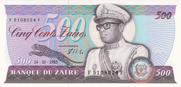 500 Zaïres from Congo-Rep. Democratic