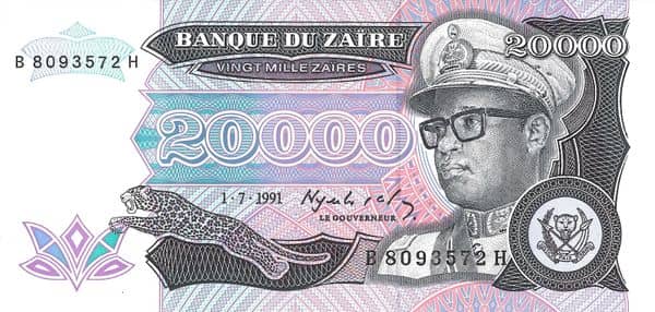 20000 Zaïres from Congo-Rep. Democratic