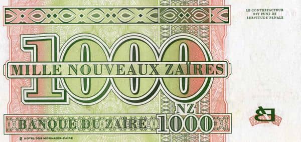 1000 Nouveaux Zaïres from Congo-Rep. Democratic