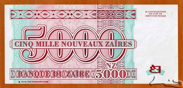 5000 Nouveaux Zaïres from Congo-Rep. Democratic