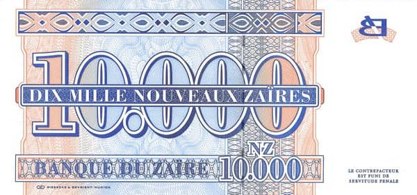 10000 Nouveaux Zaïres from Congo-Rep. Democratic