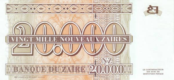 20000 Nouveaux Zaïres from Congo-Rep. Democratic