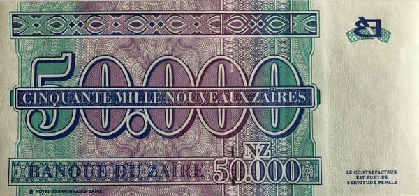 50000 Nouveau Zaïres from Congo-Rep. Democratic