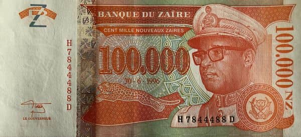 100000 Nouveaux Zaïres from Congo-Rep. Democratic