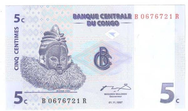 5 Centimes from Congo-Rep. Democratic