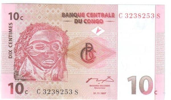 10 Centimes from Congo-Rep. Democratic