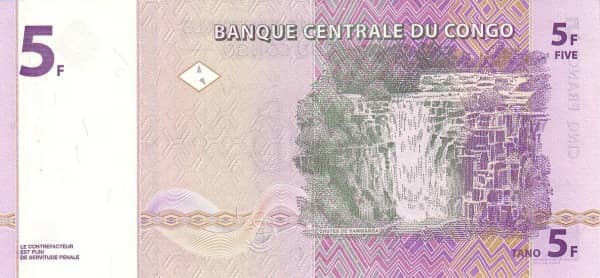 5 Francs from Congo-Rep. Democratic
