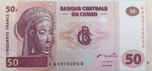 50 Francs from Congo-Rep. Democratic