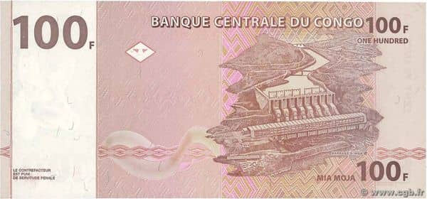 100 Francs from Congo-Rep. Democratic
