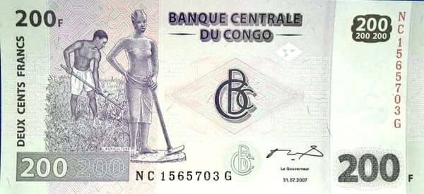 200 Francs from Congo-Rep. Democratic