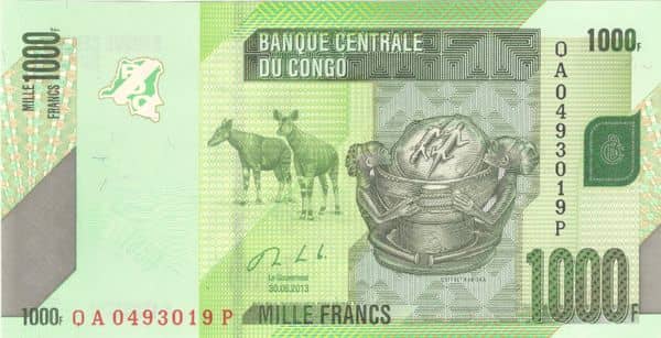 1000 Francs from Congo-Rep. Democratic