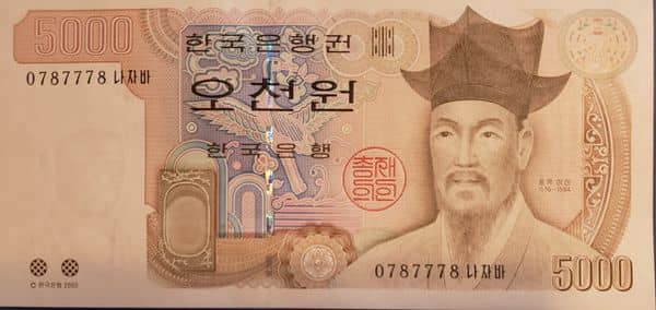 5000 Won from South Korea