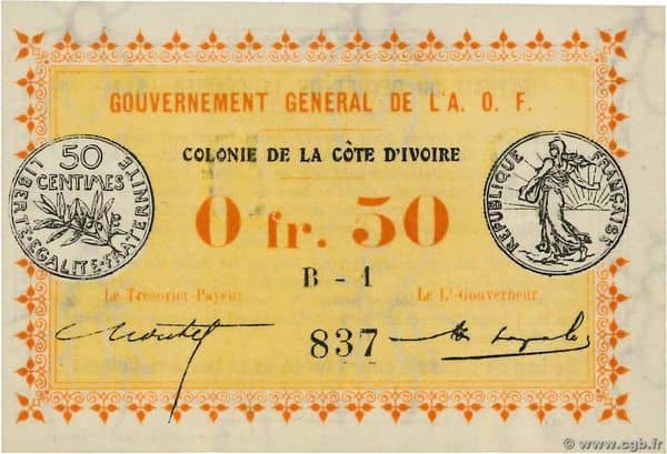 50 Centimes from Ivory Coast