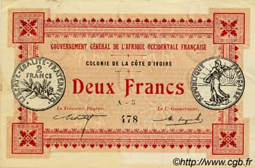 2 Francs from Ivory Coast