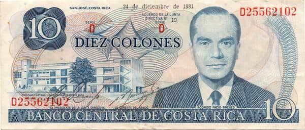 10 Colones D series from Costa Rica