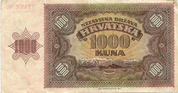 1000 Kuna from Croatia