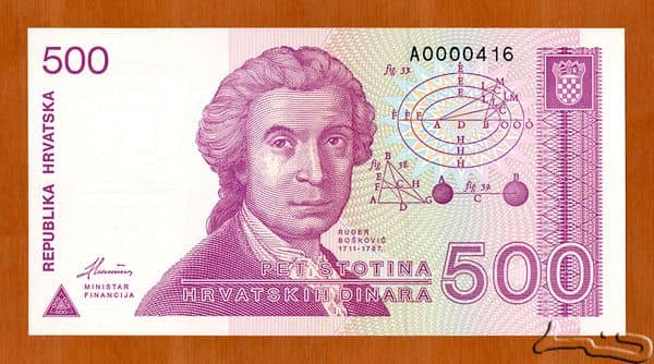 500 Dinara from Croatia