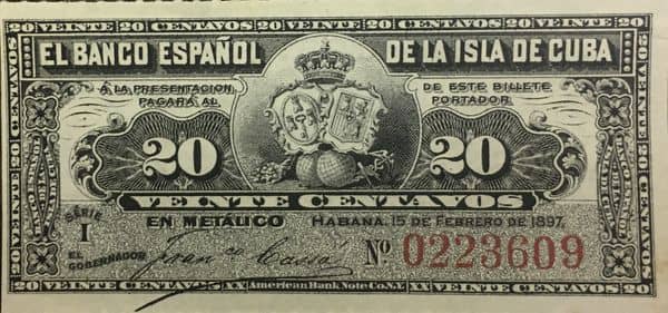 20 Centavos from Cuba