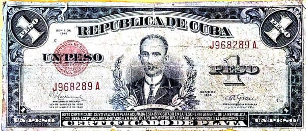 1 Peso (Certificado de plata) from Cuba
