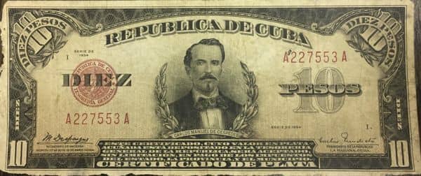 10 Pesos (Certificado de plata) from Cuba