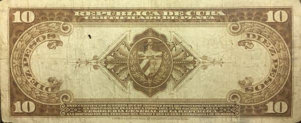 10 Pesos (Certificado de plata) from Cuba