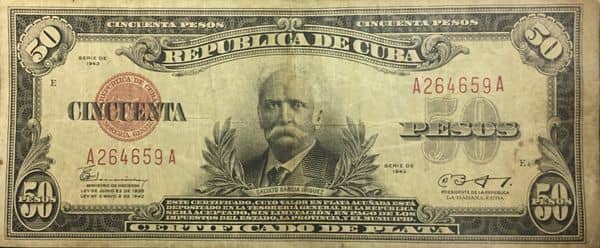 50 Pesos (Certificado de plata) from Cuba