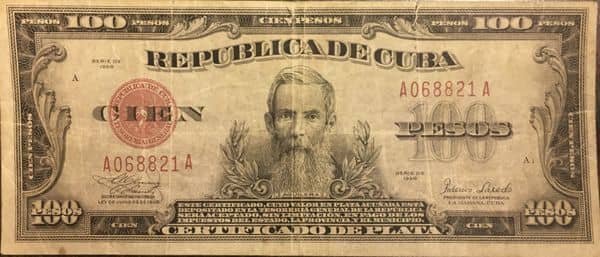 100 Pesos (Certificado de plata) from Cuba
