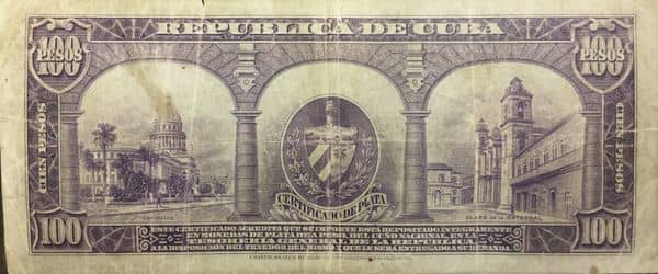 100 Pesos (Certificado de plata) from Cuba