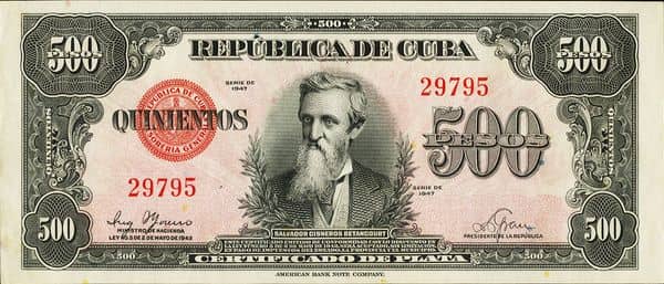 500 Pesos (Certificado de plata) from Cuba