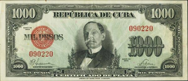 1000 Pesos (Certificado de plata) from Cuba