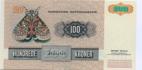 100 Kroner Painting and Animal from Denmark